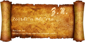 Zoltán Márta névjegykártya